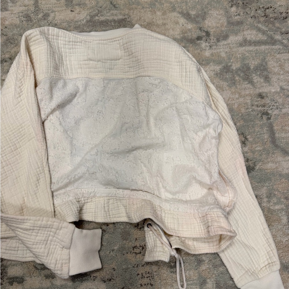 Anthro Women's Cream Quilted Jacket